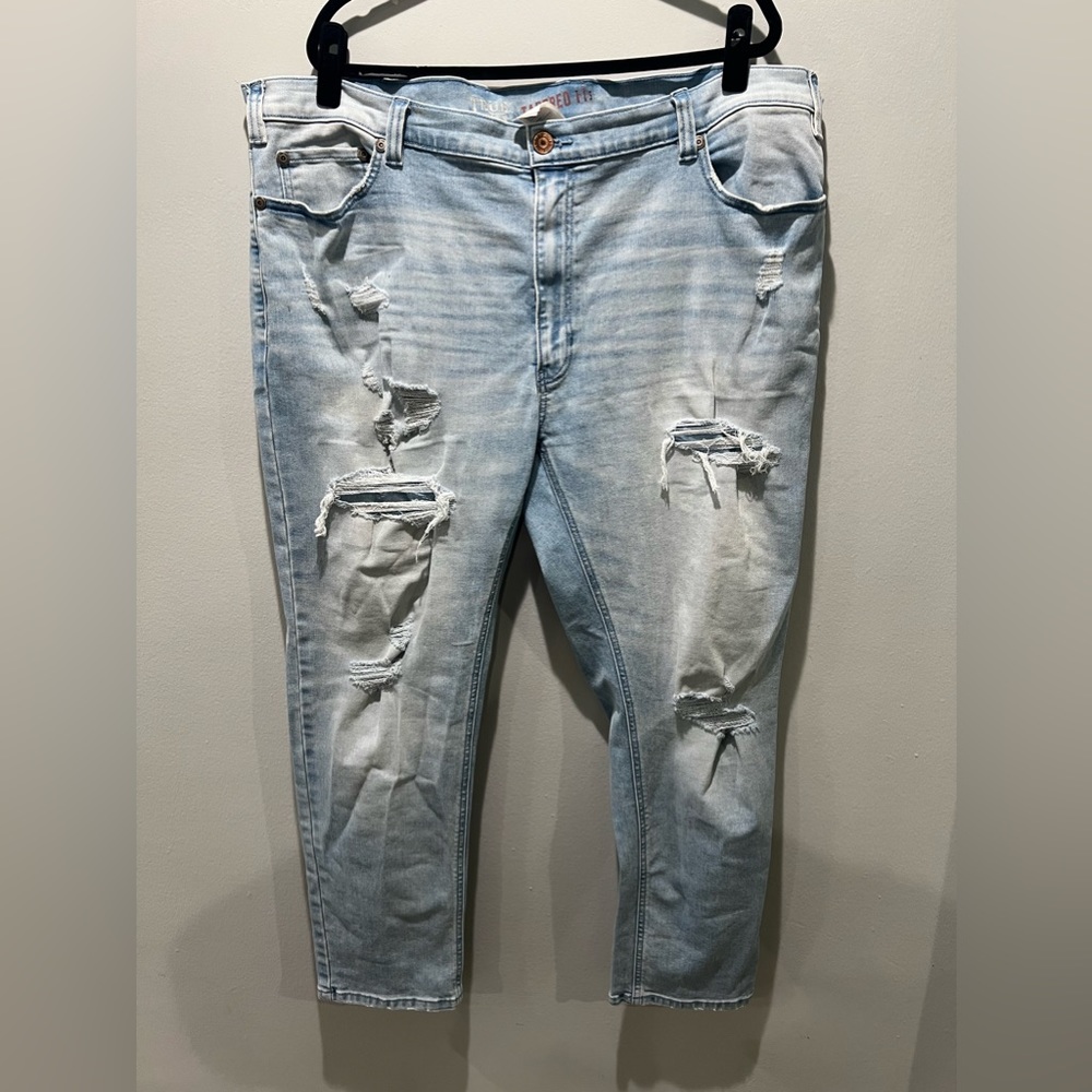 Lights Out Rip and Repair Tapered-Fit Jeans